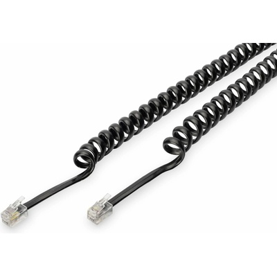 Digitus AK-460101-020-S RJ10 pro telefonní sluchátko, kroucený, 2m, černý