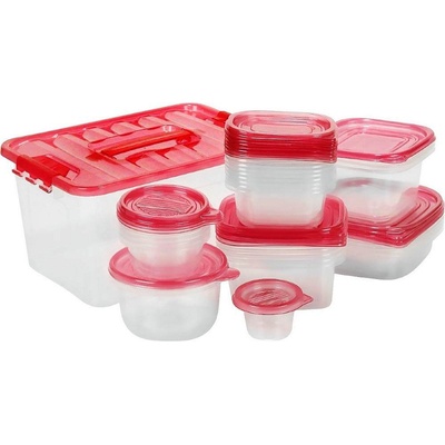 EXCELLENT HOUSEWARE KO-362000020 Dóza na potraviny JUMBO červená 27 ks