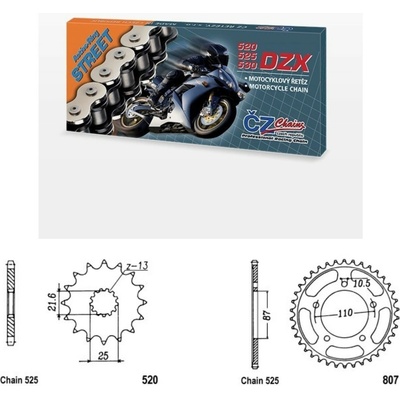 ČZ Řetězová sada Suzuki GSF 650 Bandit 07-15