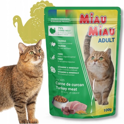 Miau Miau Adult Turkey in Gravy 100 g