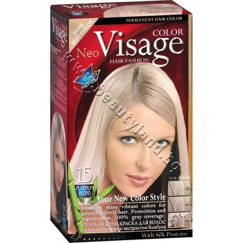 Боя за коса Visage Fashion Permanent Hair Color, 15 Platinum Blonde, p/n VI-206015 - Трайна крем-боя за коса, платинено руса (VI-206015)