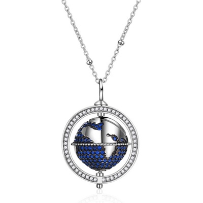 Silenti Jewelry Сребърно колие "Глобус