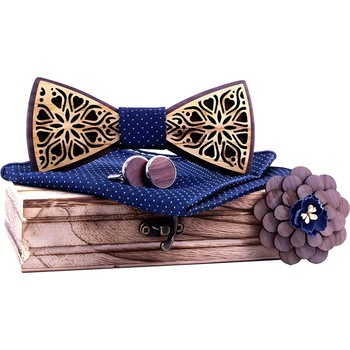 HARAHU Комплект Папийонка с брошка - Тъмносин kp30917 (30917)