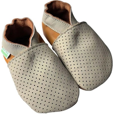 Hopi Hop kožené capáčky Barefoot Dierované béžové