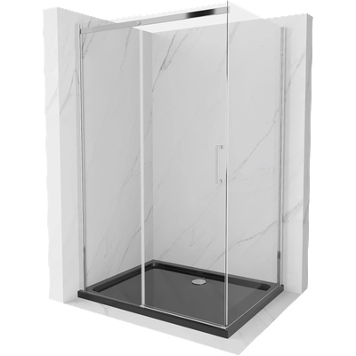 Mexen Omega плъзгаща се душ кабина 120 x 80 см, прозрачна, хромирана + корито Flat, (825-120-080-01-00-4070)