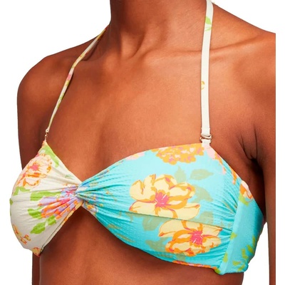 Quartz flower bunch printed band bikini top - Blue / Grey (Calla)