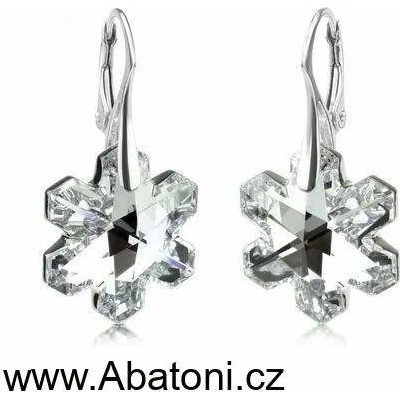 Swarovski Elements Snowflake krystal stříbrné náušnice visací bílá vločka sněhové vločky 11265.1 Crystal bílá čirá křišťálová