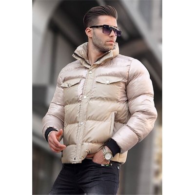 Madmext Мъжко яке с права яка и външни джобове 5741 - Бежово #361338 (361338_Бежов)