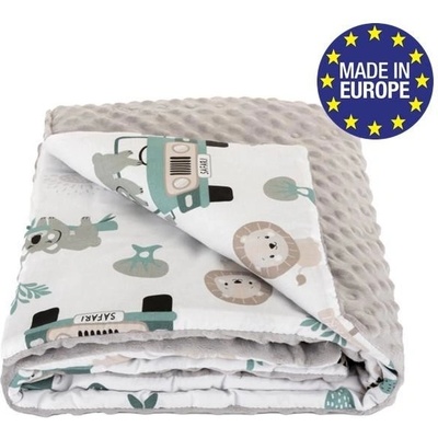 BOMIMI Deka minky mobilná zoo sivá