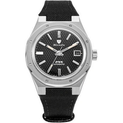 Nivada Grenchen F77 Black Date 69000A77 Canvas Velcro Strap
