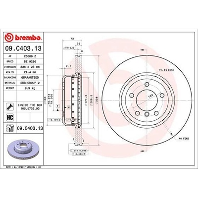 Brzdový kotúč BREMBO 09.C403.13
