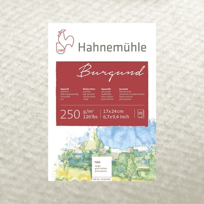 Hahnemühle Burgund 250 gr m2 DRSNÝ 20 listov 17x24 cm