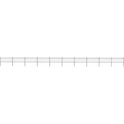 OMAXI Zahradní plot s kopím nahoře ocelový 1673 x 80 cm černý 710327