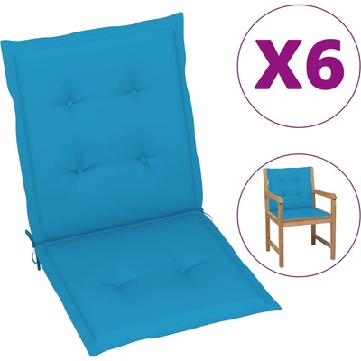 vidaXL Възглавници за столове 6 бр сини 100x50x3 см Оксфорд плат (314135)