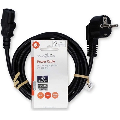 Nedis Захранващ кабел Nedis CEGL10000BK20 IEC-320-C13, 3 x 0, 75 mm, дължина 2 m (CEGL10000BK20)