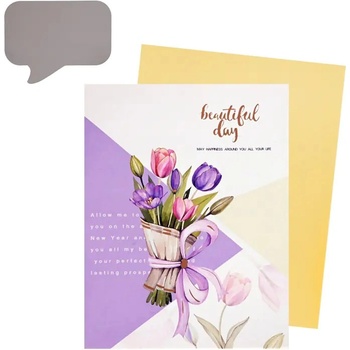 Луксозна 3d картичка - Букет Лалета (К86294-2)