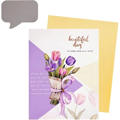 Луксозна 3d картичка - Букет Лалета (К86294-2)