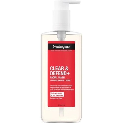 Neutrogena Clear & Defend+ Facial Wash почистващ гел против акне 200 ml унисекс