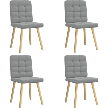 vidaXL Трапезни столове, 4 бр, светлосиви, текстил (3315191)