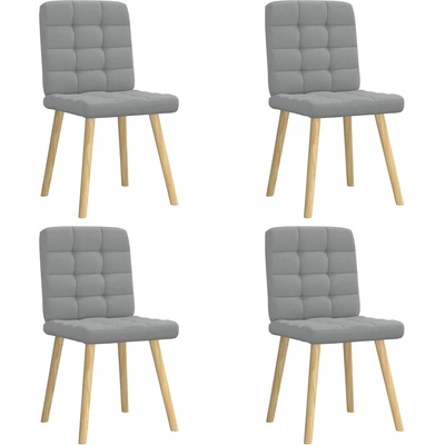 vidaXL Трапезни столове, 4 бр, светлосиви, текстил (3315191)