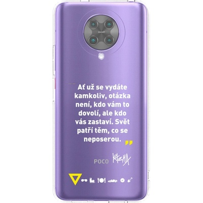 Púzdro Picasee silikónové Xiaomi Poco F2 Pro - Kazma - SVĚT PATŘÍ TĚM, CO SE NEPOSEROU čiré