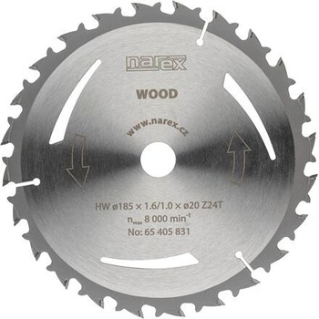 Narex pilový kotouč 185x1,6/1,0 20mm 24z multiplex dřevo MDF hrubý rychlý řez