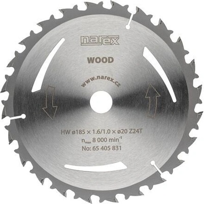Narex pilový kotouč 185x1,6/1,0 20mm 24z multiplex dřevo MDF hrubý rychlý řez