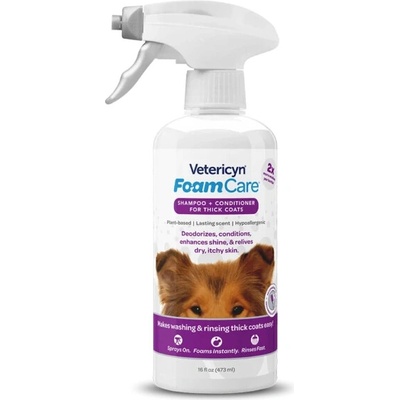 Vetericyn FoamCare shampoo+conditioner for thick coats 473 ml hustá srsť