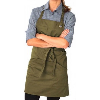 Le Chef Prep Zástěra s velkými kapsami vhodnými na tablety Khaki LF113