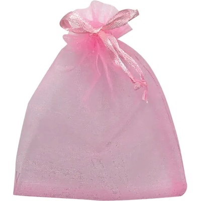 Anděl Pytlík organza růžový 9 x 12 cm
