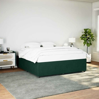 zahrada-XL 3285027 Rám postele bez matrace tmavě zelená samet