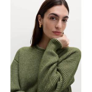 Marks & Spencer Пуловер от мека прежда с кръгло деколте и връзване Marks & Spencer зелено Marks & Spencer | Zelen | ЖЕНИ | S
