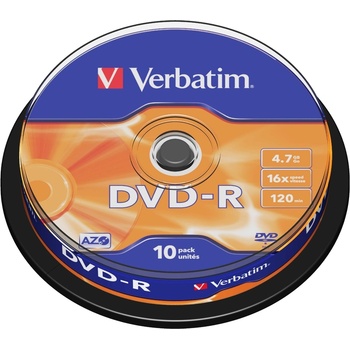 Image 1 of Verbatim DVD-R AZO 4.7GB 16X MATT SILVER SURFACE (10 PACK) (43523)