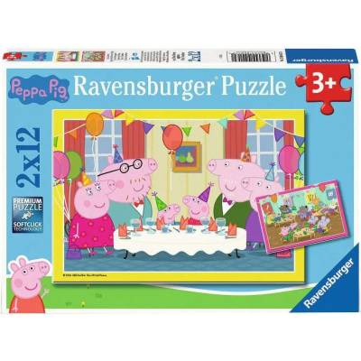 Ravensburger - Puzzle 2x12 Peppa Pig at a party - 1 - 39 piese