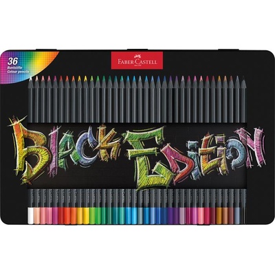 Faber-Castell Комплект цветни моливи, триъгълни, в метална кутия, FABER-CASTELL "Black Edition", 36 различни цвята 116437 (116437)