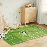 vidaXL Детски килим зелен 160x230 см футболно игрище миещ (136621)