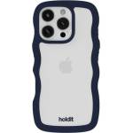 Holdit Гръб Holdit Wavy за iPhone 16 Pro - Midnight Blue/Transparent