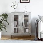 vidaXL Сайдборд, бетонно сив, 69, 5x34x90 см, инженерно дърво (827800)