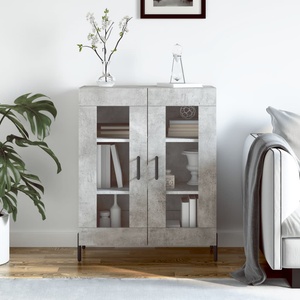 vidaXL Сайдборд, бетонно сив, 69, 5x34x90 см, инженерно дърво (827800)