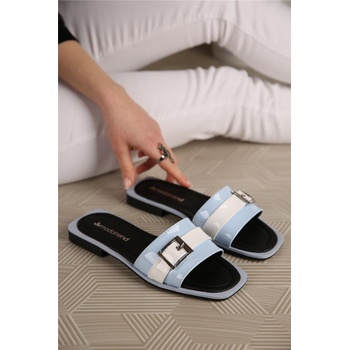 Moda Trend Дамски чехли - Сини 299838 (299838_Бяло)