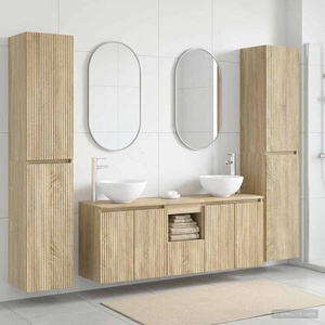vidaXL Комплект мебели за баня 5 бр. Дъб сонома 33 x 34, 5 x 160 см (3406025)