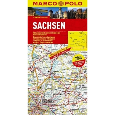Marco Polo Karte Sachsen. Saxony. Saxe