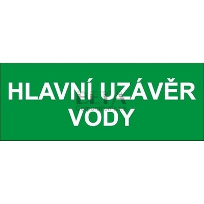 Fotoluminiscenční samolepka Hlavní uzávěr vody 210 x 100 mm Varianta: Samolepící fotoluminiscenční zpěněné PVC