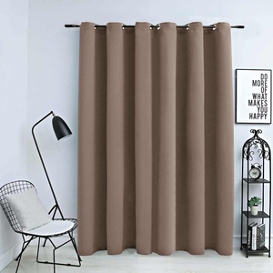 Pure Line Home Плътна завеса в цвят таупе с метални халки, 290 x 245 см