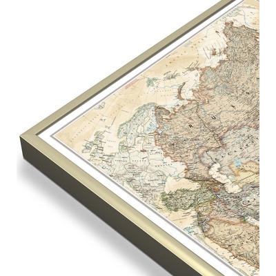 National Geographic Asie - nástěnná mapa Executive 85 x 97 cm Varianta: mapa v hliníkovém rámu, Provedení: zlatý matný rám