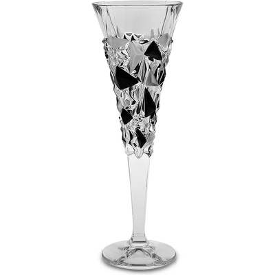 Bohemia 1845 Чаша за шампанско Bohemia 1845 Glacier Matt Fond and Black Lister 200ml, 6 броя (1005770)