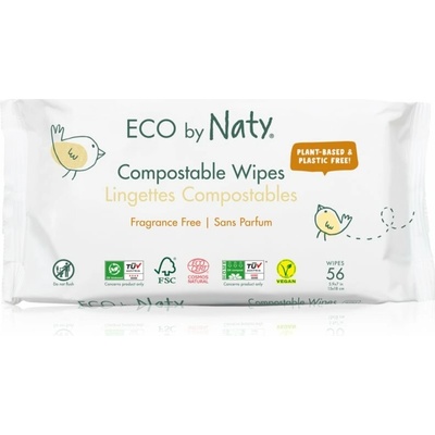 ECO by Naty Unscented 100 % Compostable Wipes vlhčené obrúsky pre deti 56 ks