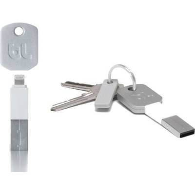 Bluelounge Ключодържател със зарядно USB Kii Lightning бял (kii-wh-l)