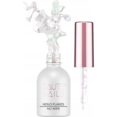 Saute Nails Hybridný Vrchný Gél Bez Výpotku 8ml s Efektom Holo Vločiek