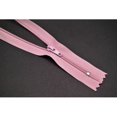 Nedeliteľný jemný plastový špirálový zips (veľkosť číslo 3) rôzne farby - dĺžka 12 cm - 60 cm 18 cm Slezovo ružová